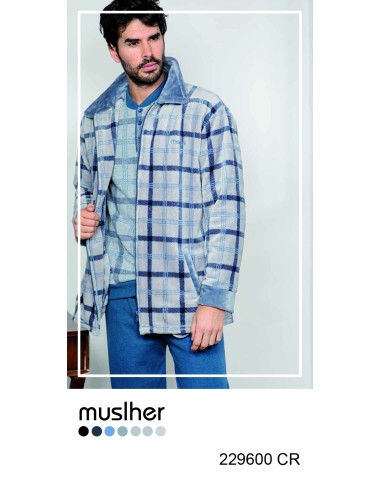 BATA HOMBRE CUADRÍCULA JACQUARD...