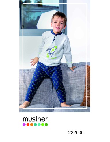 PIJAMA INFANTIL ESTAMPADO COHETE...