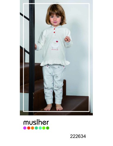 PIJAMA INFANTIL APLIQUE OVEJA MUSLHER...