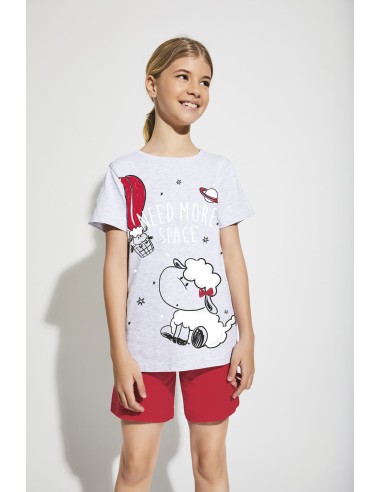 PIJAMA NIÑA M/C-P/C "NEED MORE"...