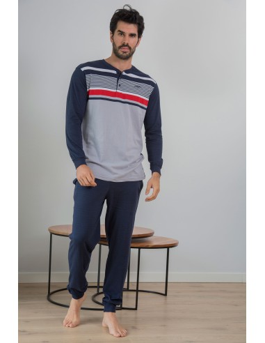 PIJAMA CABALLERO M/ LARGA LISTA...