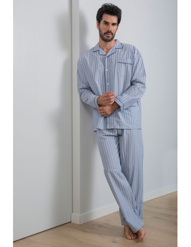 PIJAMA CABALLERO M/ LARGA POPELÍN...