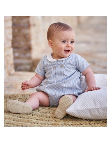 Pelele manga corta rayas azul RAPIFE...