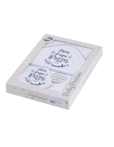 CAPA DE BAÑO Y BABERO BABY PASITOS 1146