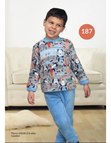 PIJAMA INFANTIL NIÑO CORALINA KINANIT...
