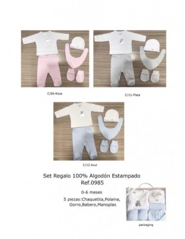 SET REGALO 100% ALGODÓN ESTAMPADO 0-6...